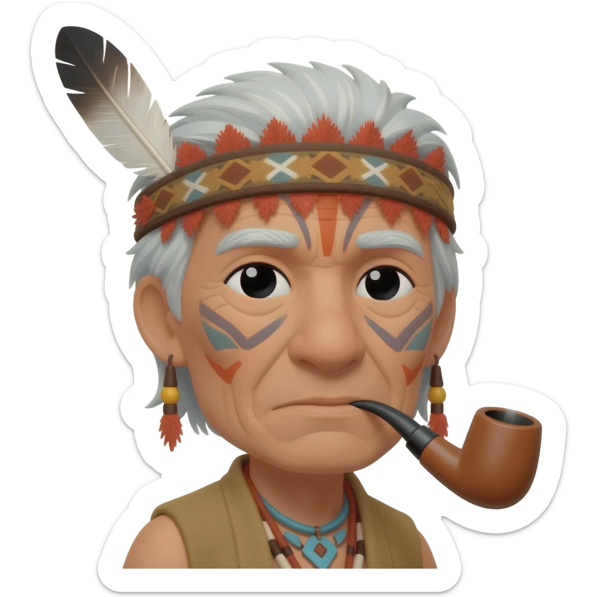 shaman fumando pipa sticker