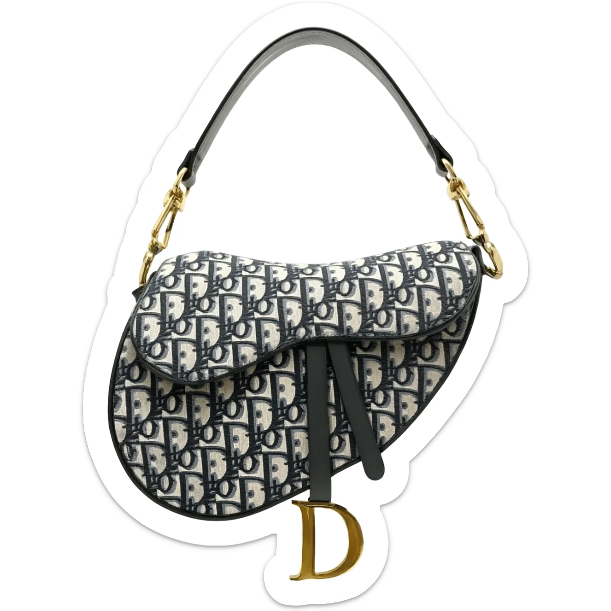 gray dior printed saddle bag sticker