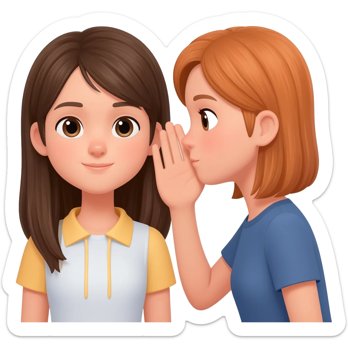 whispering in ear girl and girl sticker