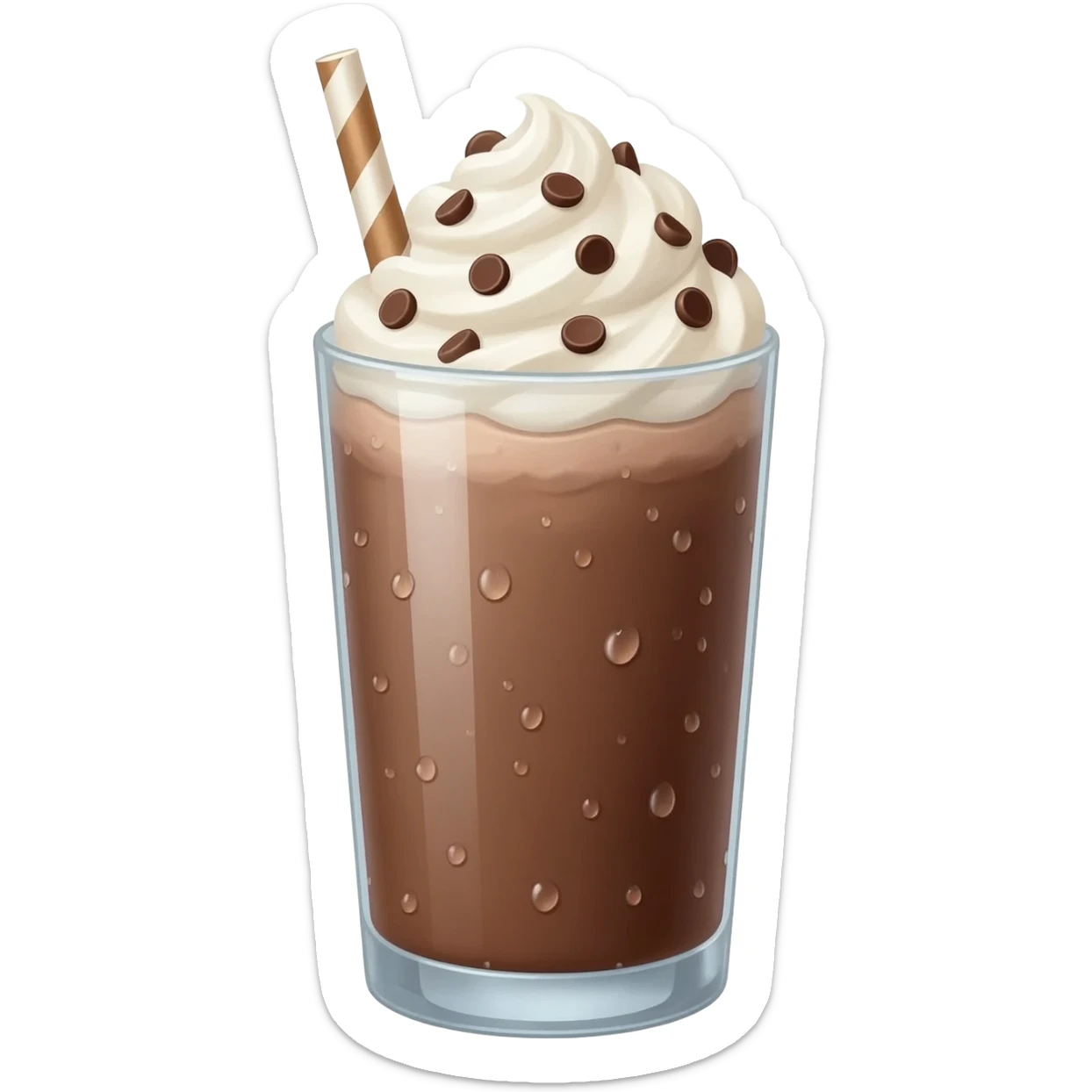 Milkshake with chocolate sticker