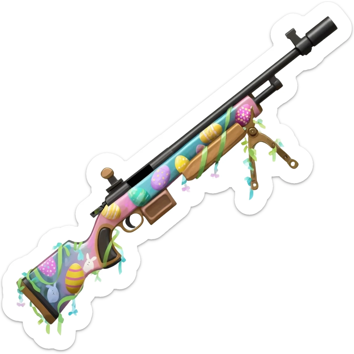 easter theme sniper rifle sticker