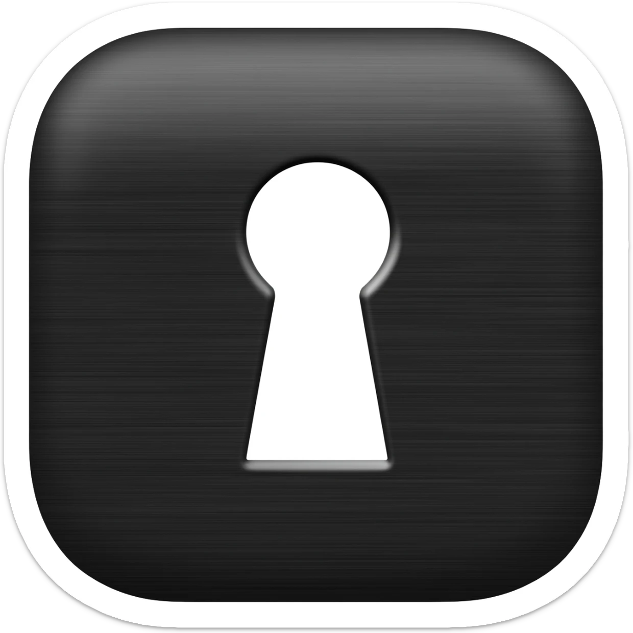 iPad black key hole lock screen icon dark metallic with thin stripes sticker