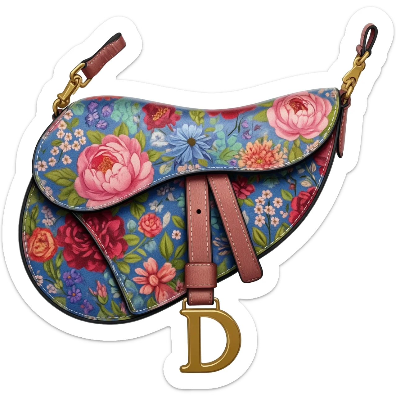 floral dior saddle bag sticker