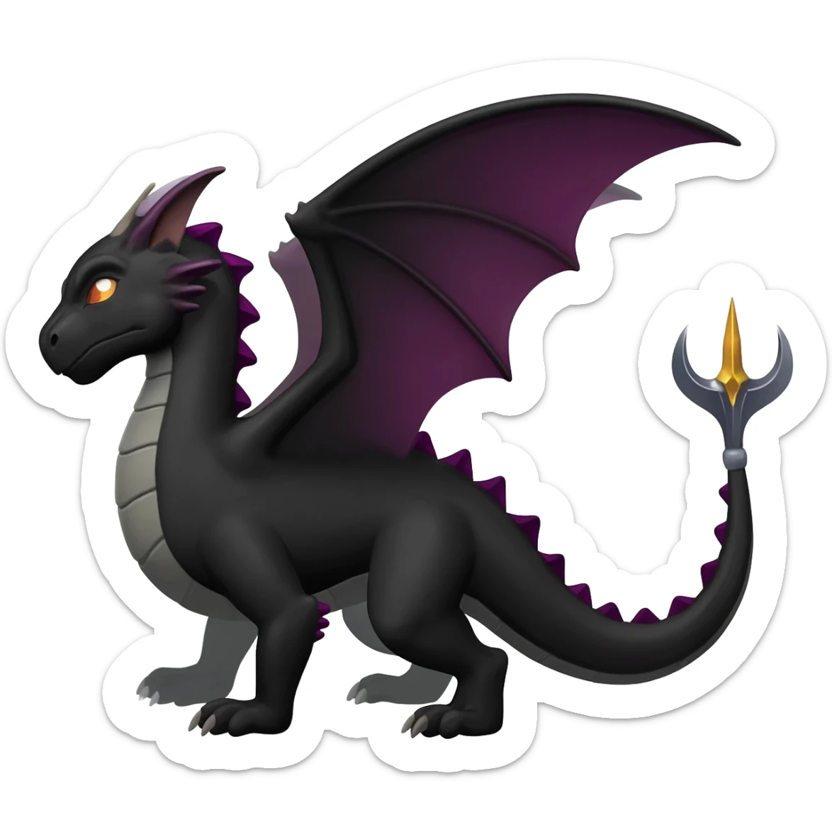 Black dragon with Morningstartail sticker