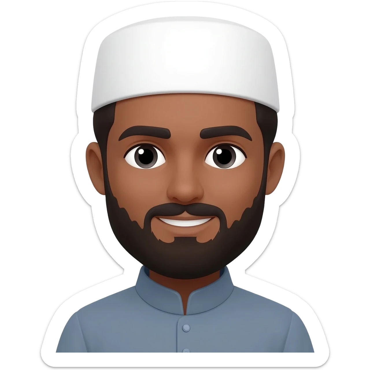 muslim man, bearded, dark skin tone sticker