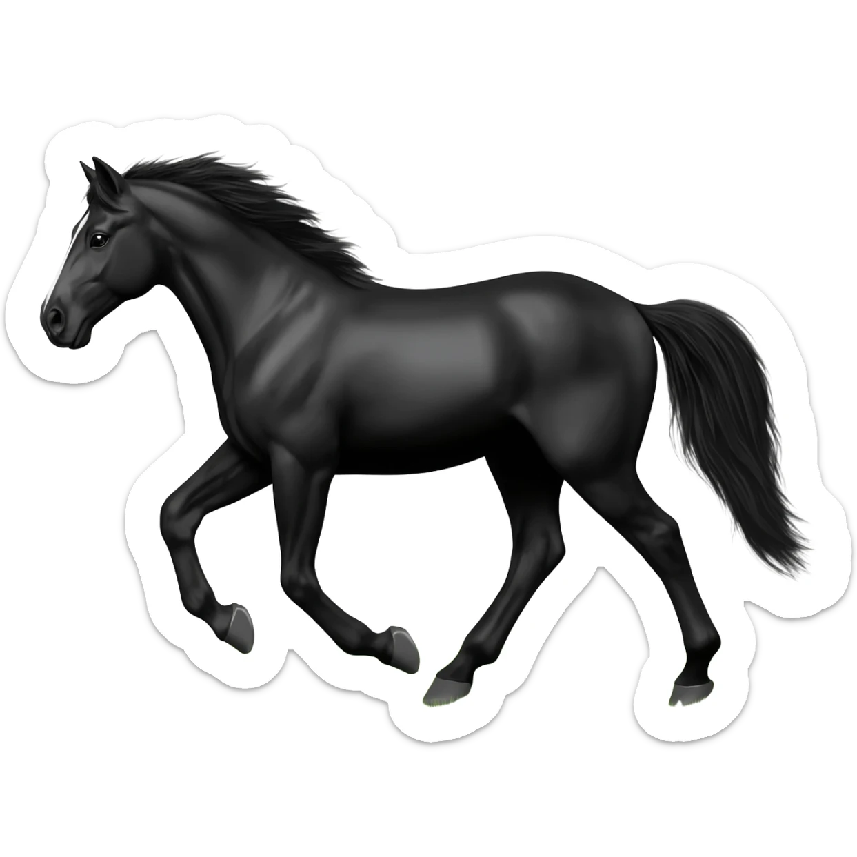 Black horse emoji running sticker