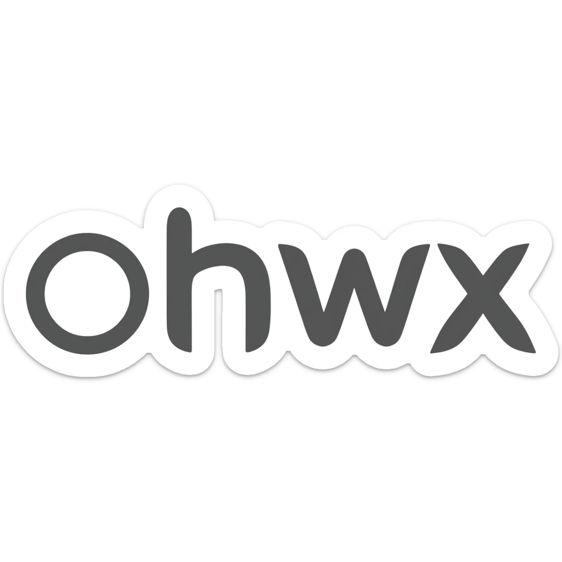 White p logo with grey outline sticker