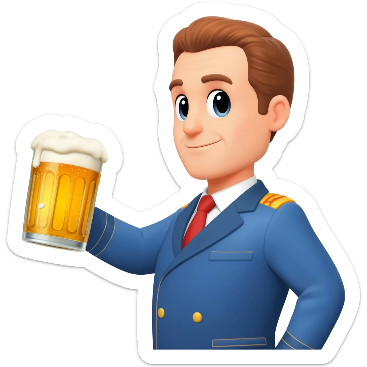 Macron qui boit une biere sticker