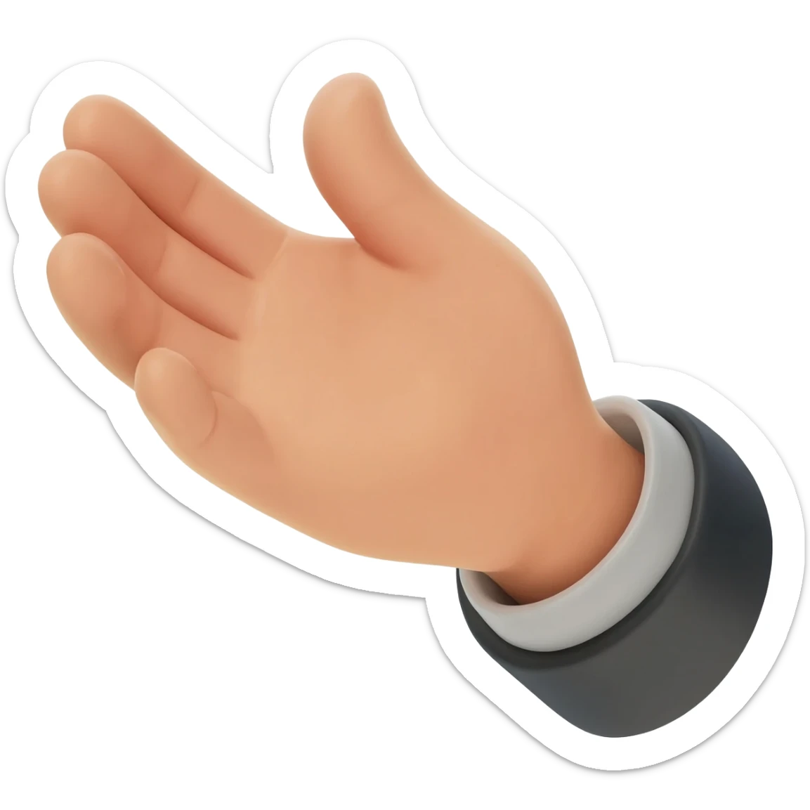 mano extendida pididendo algo sticker