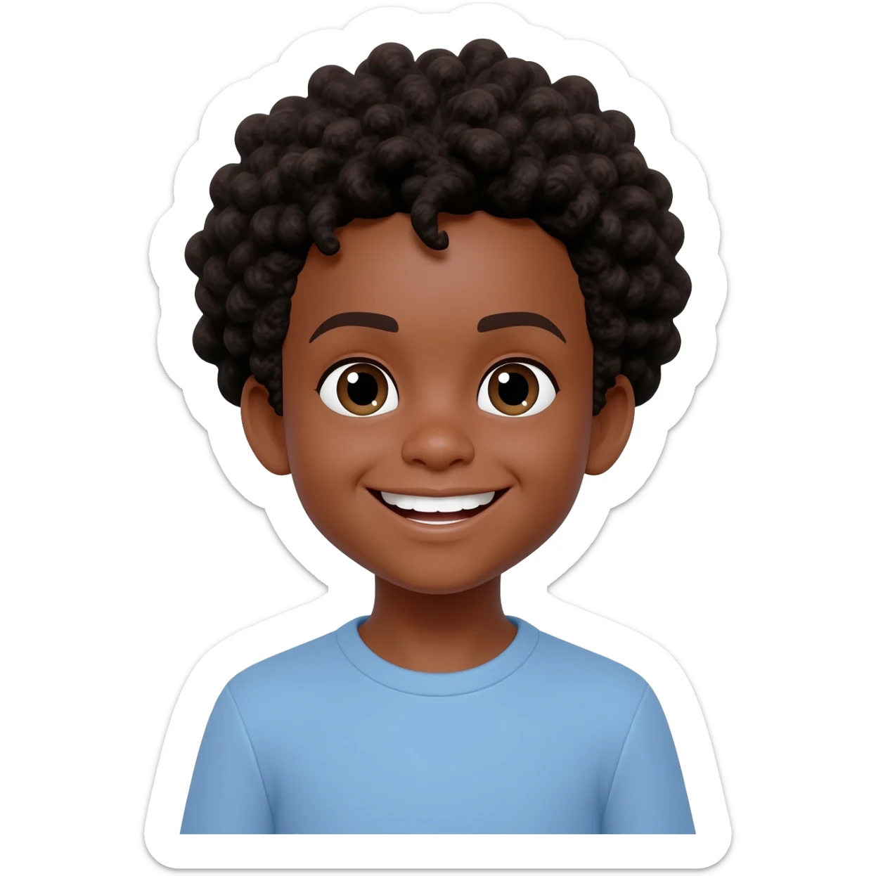 thank you black boy curly hair sticker