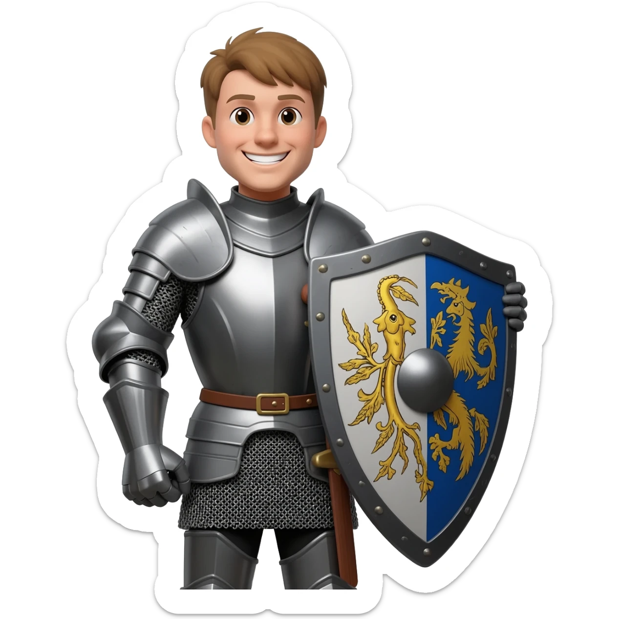 happy knight medieval sticker