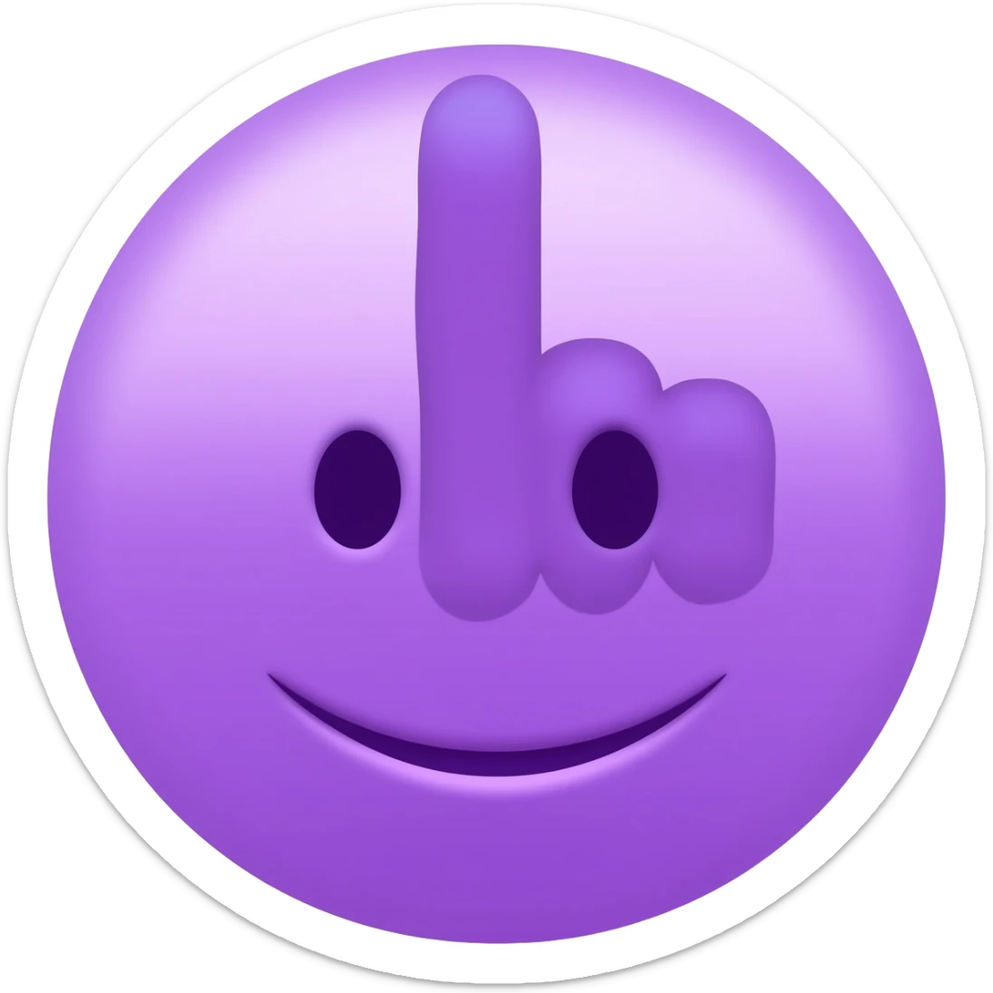 Purple smiling face flipping you off sticker