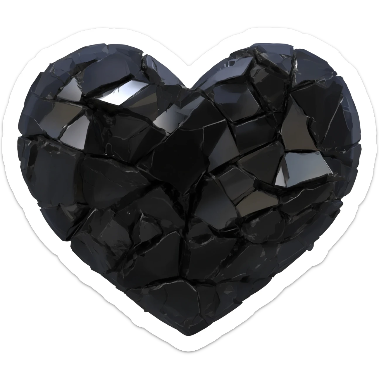 heart with black crystal shards sticker