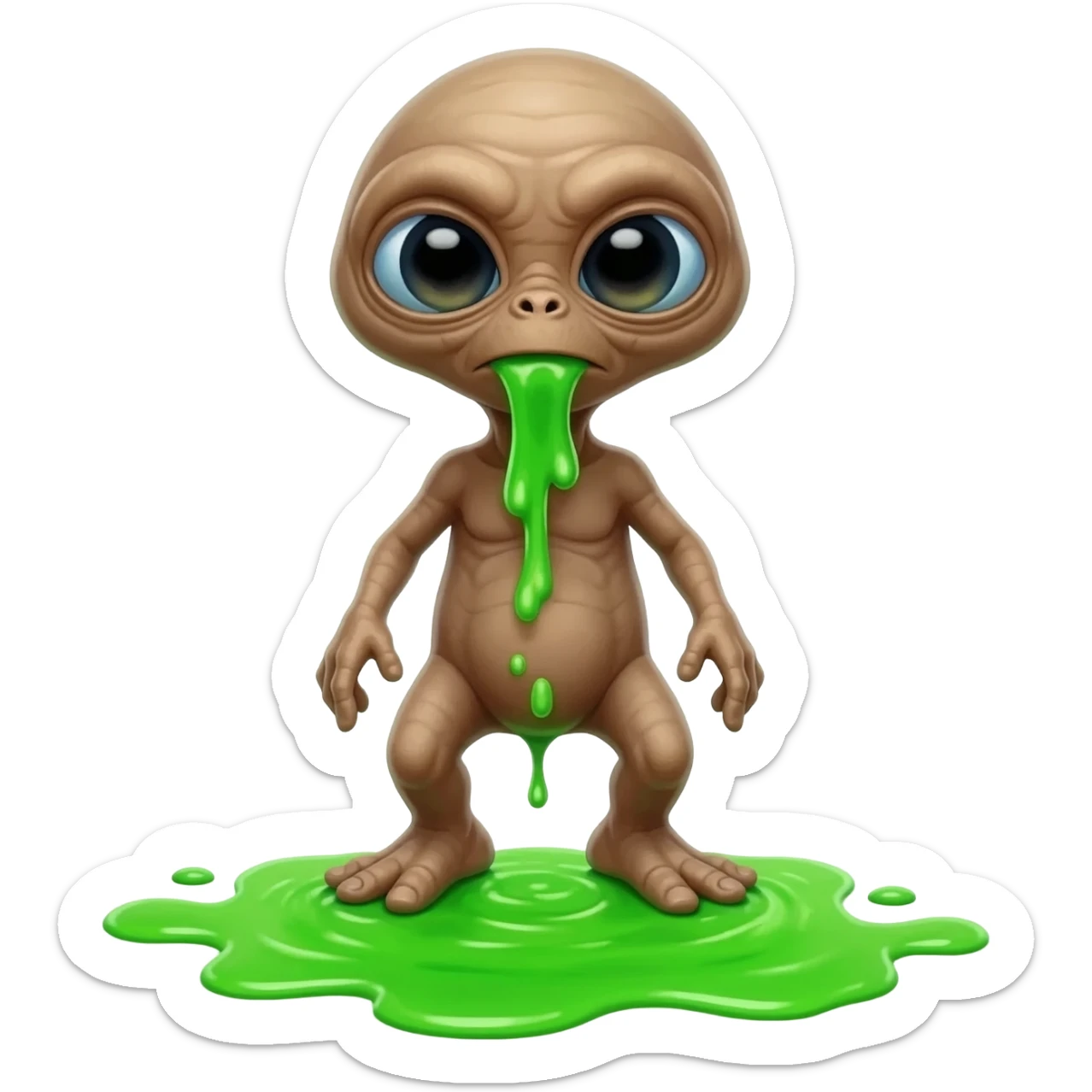 E.T. The Extra-Terrestrial from the movie puking green liquid sticker