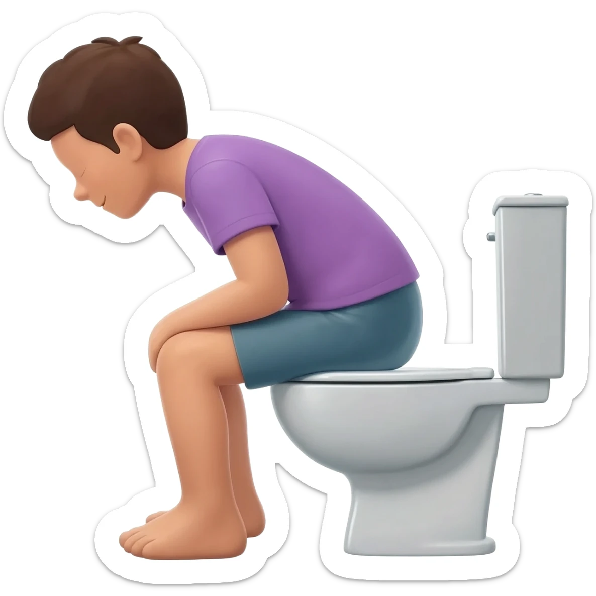 pooping on the toilet sticker