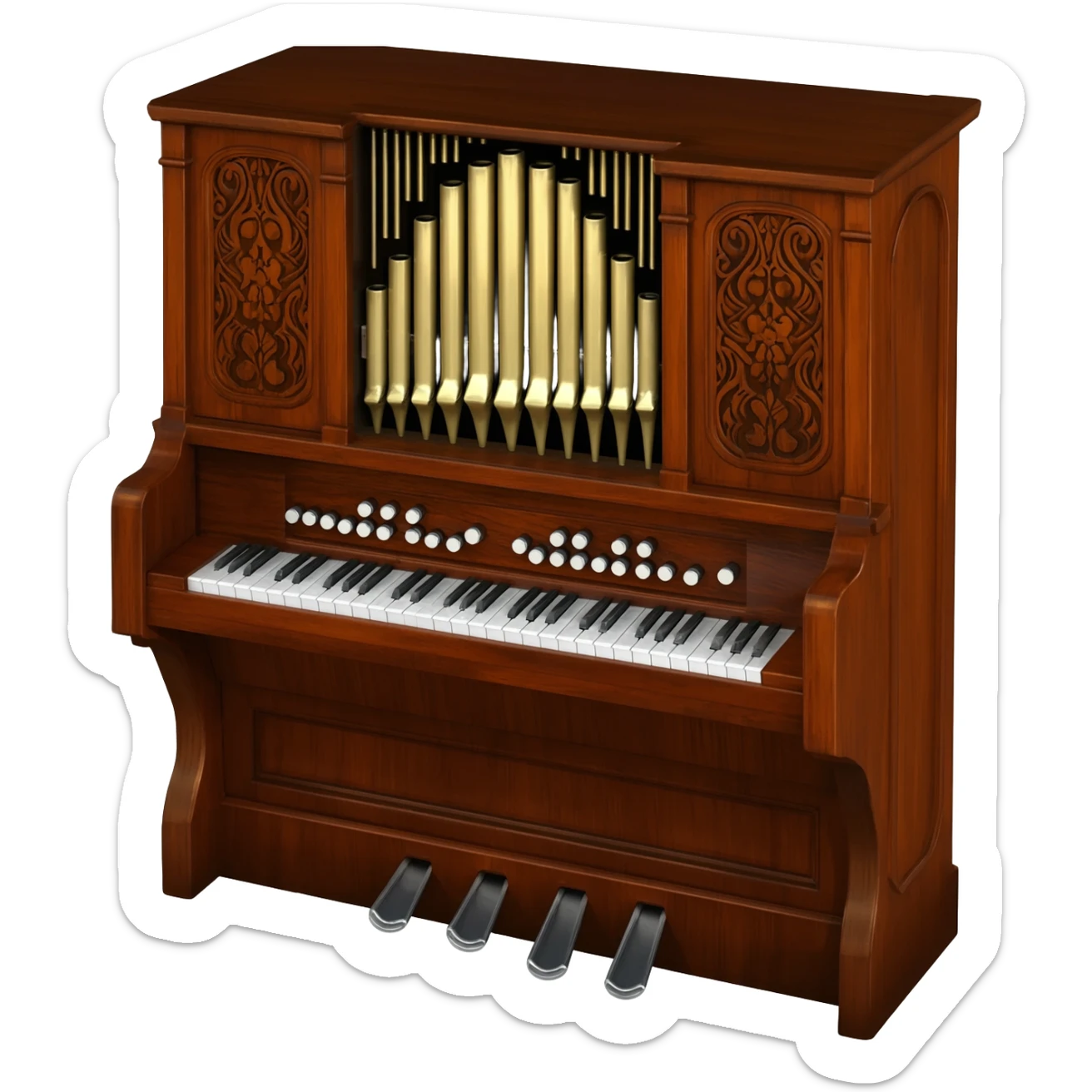 harmonium with piano keys sticker