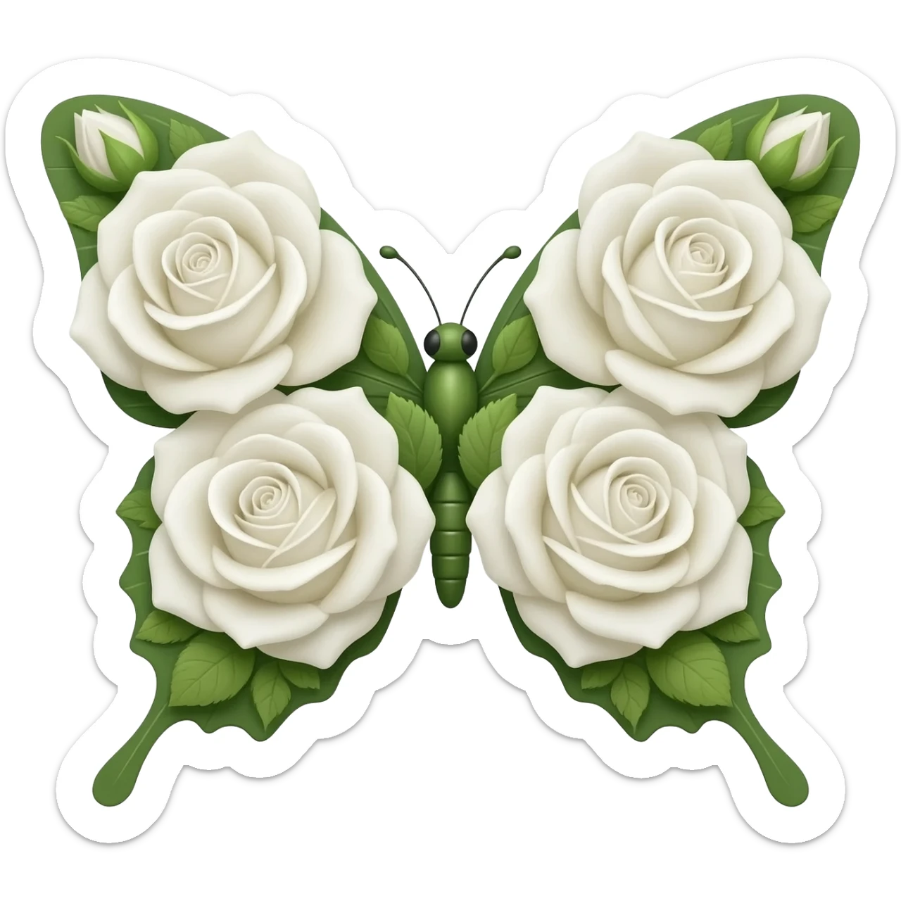БАБОЧКА ИЗ БЕЛЫХ РОЗ sticker