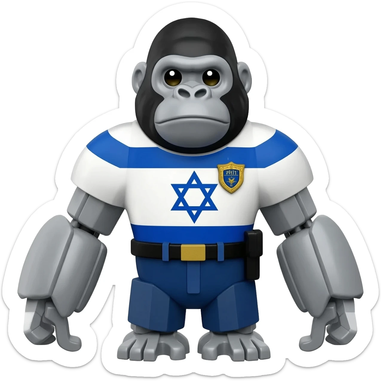Robot Israeli gorilla cop Lego sticker