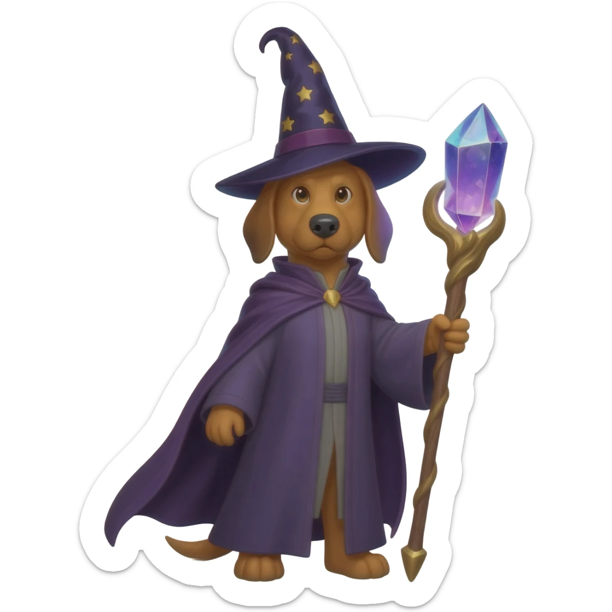 Dog wizard sticker