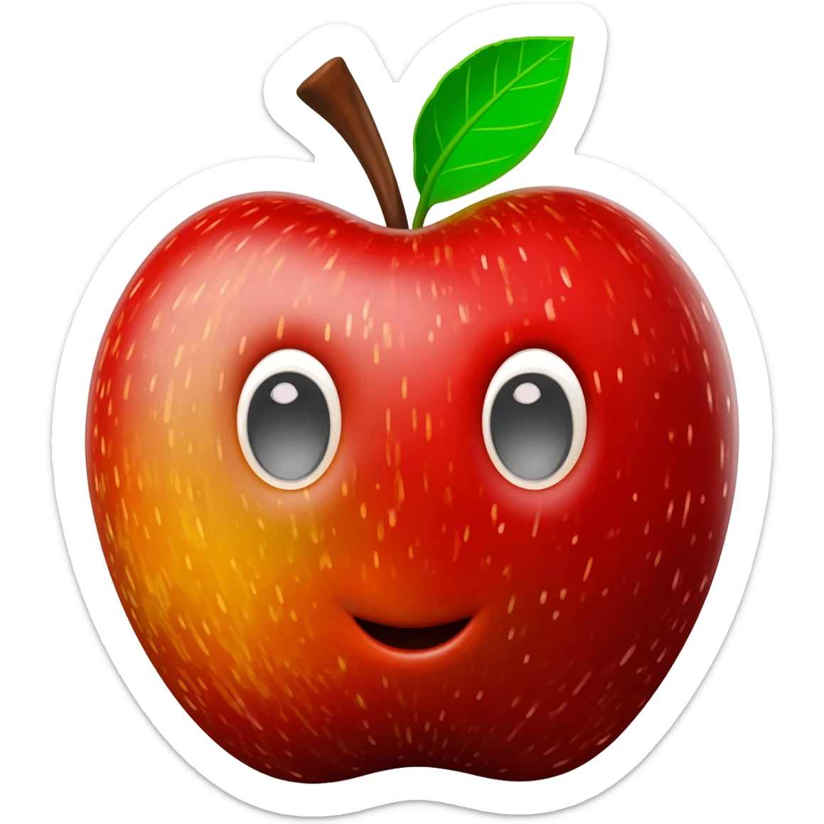 manzana enchilada que tenga ojos y boca sticker