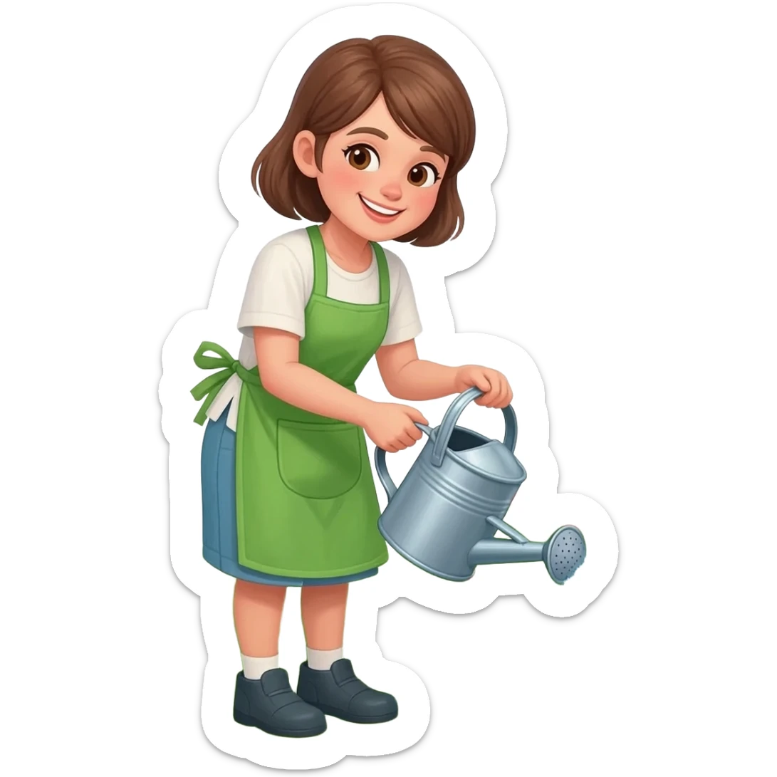 Girl gardening sticker
