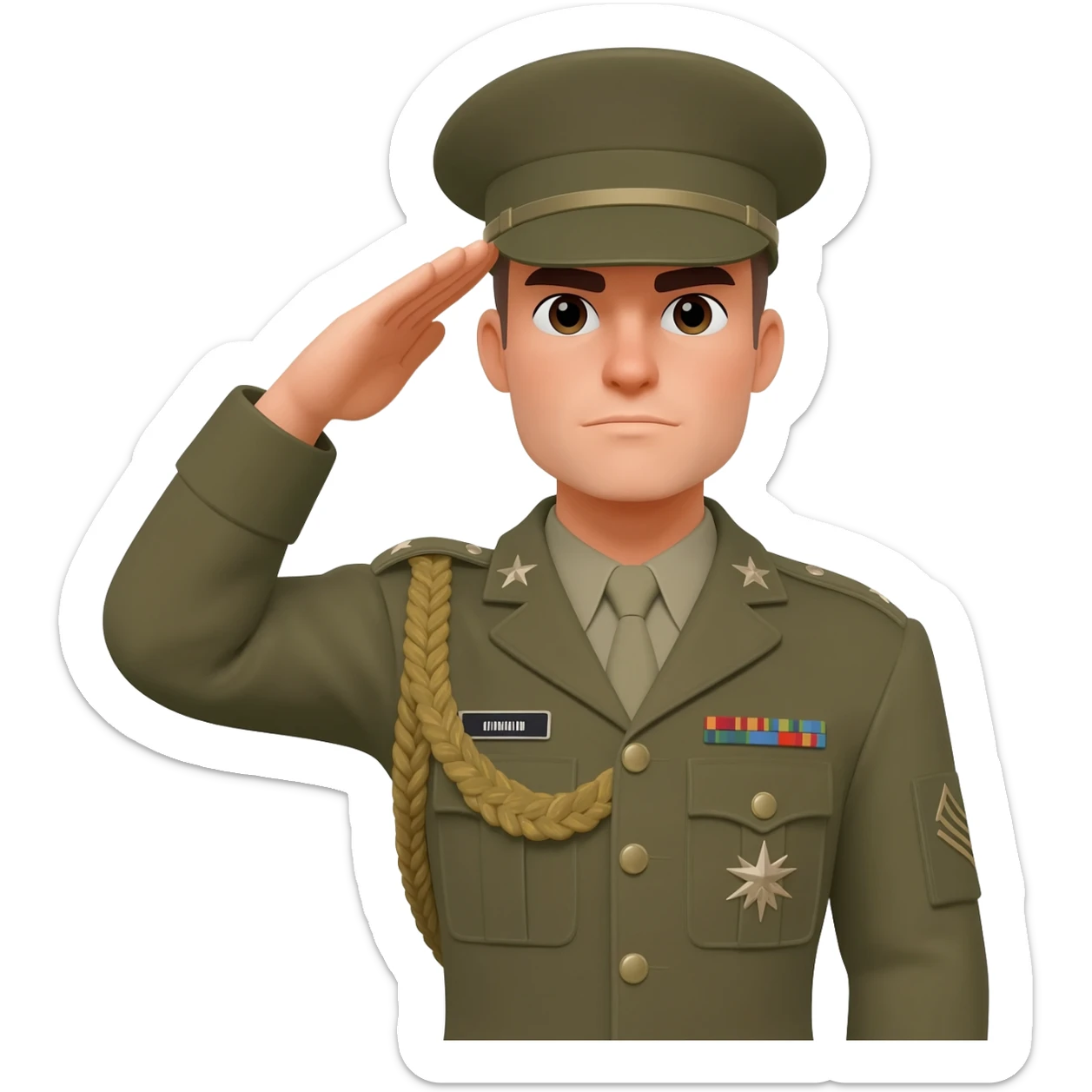a American soldier saluting male sticker