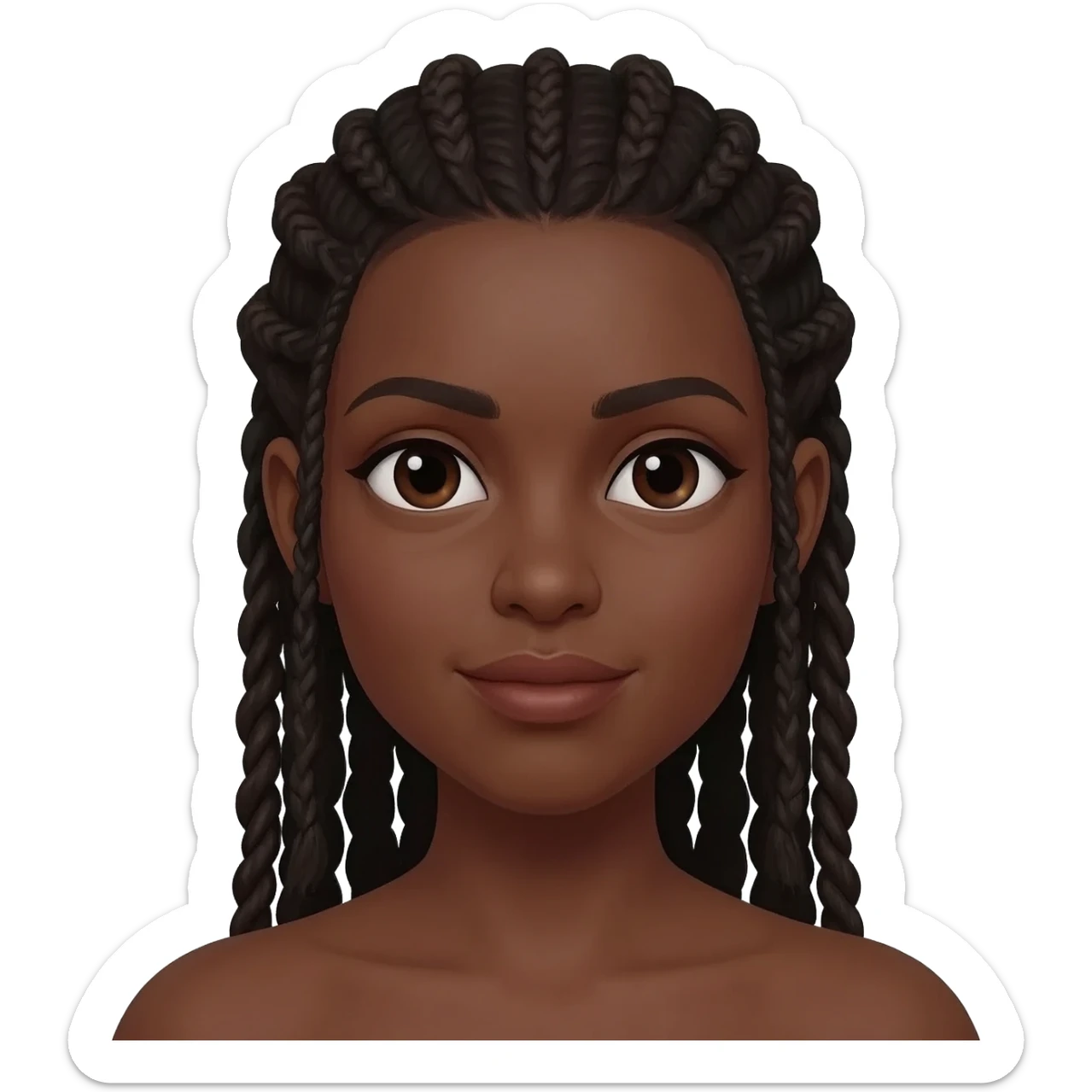 black woman with braids sticker