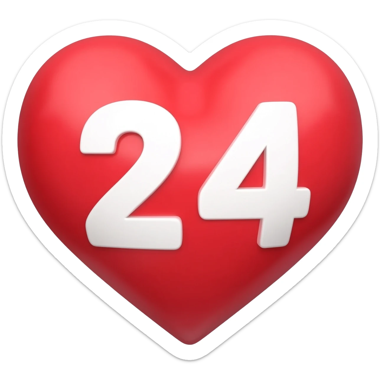 24 in heart sticker