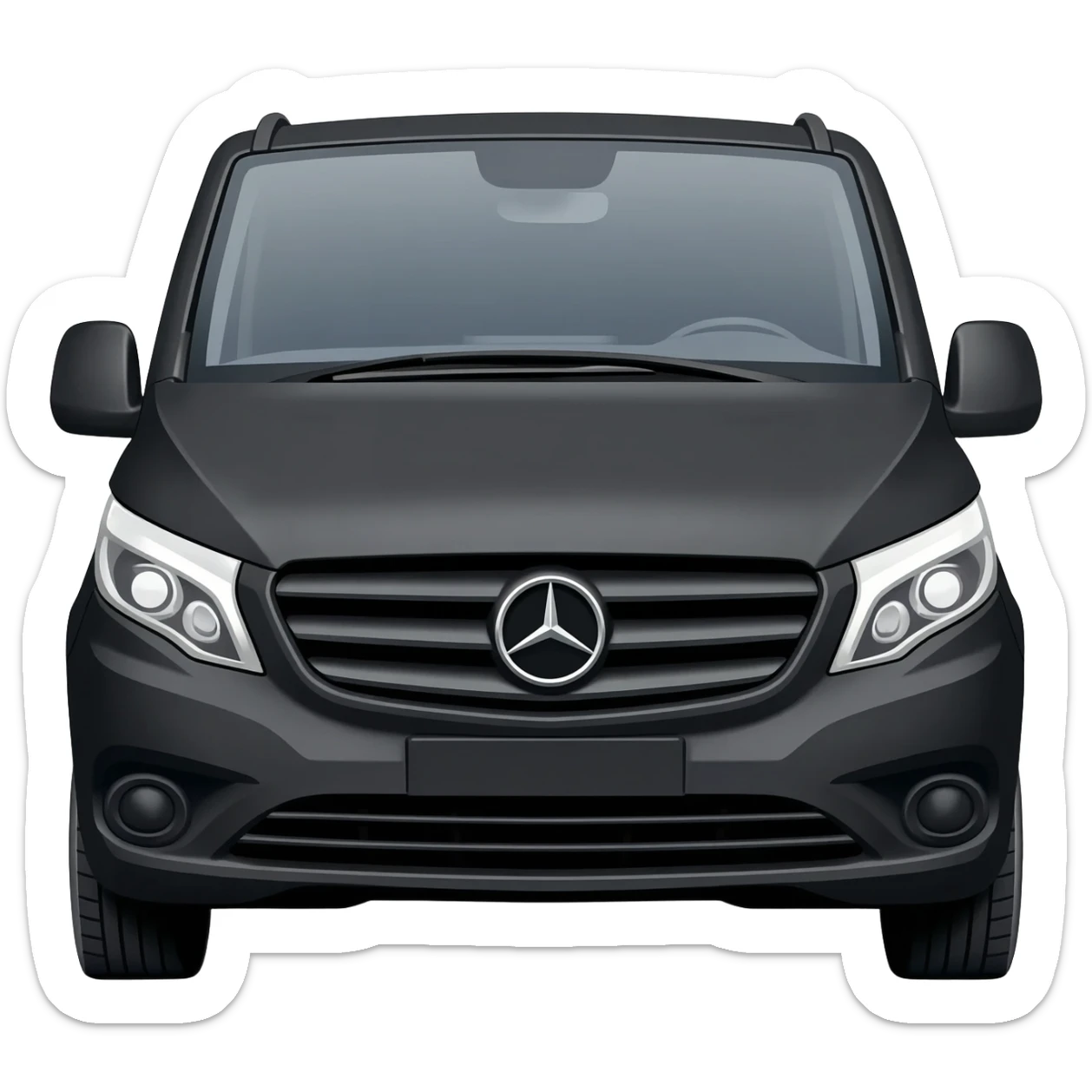 Black mercedes vip vito front cross view sticker