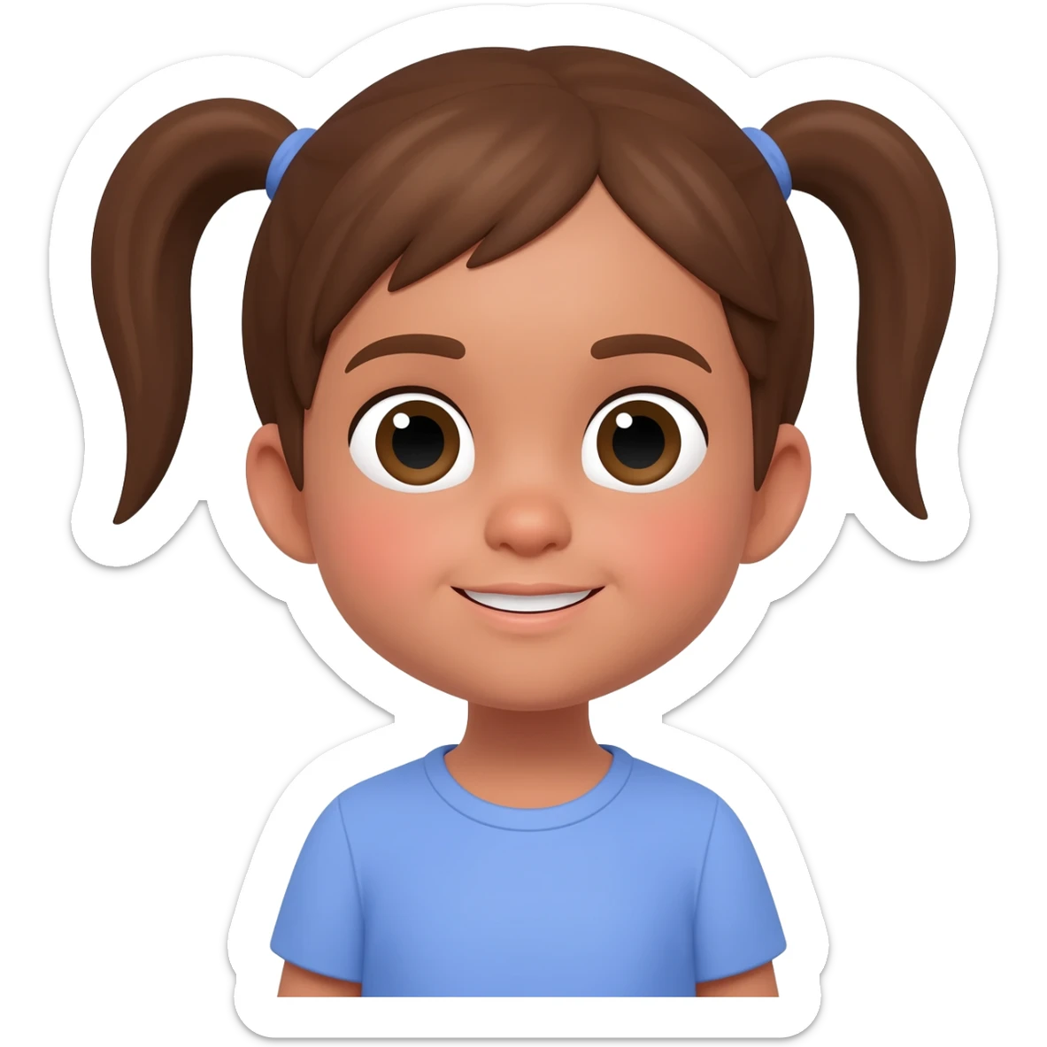 Little Girl with pigtails sticker