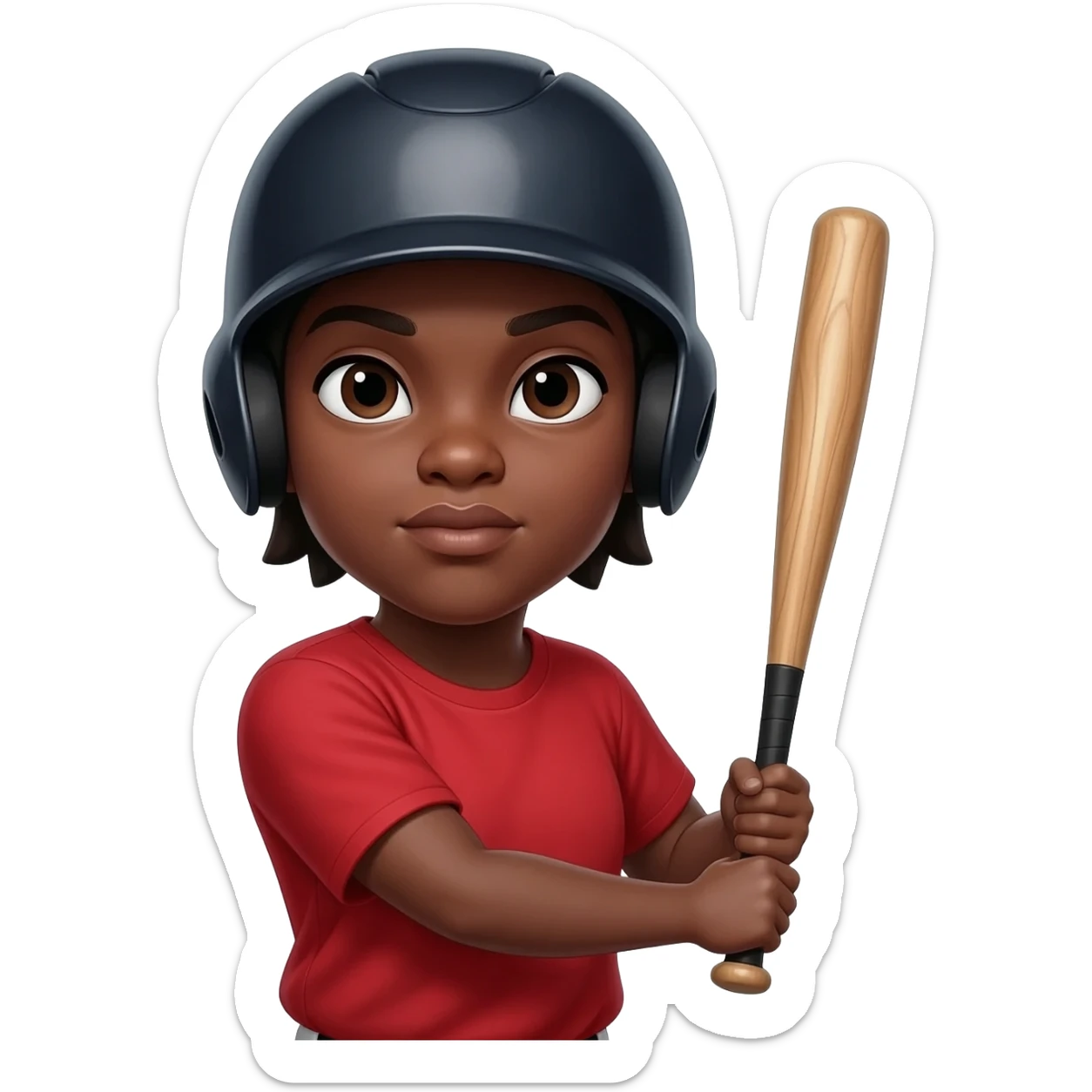 black softball player sticker