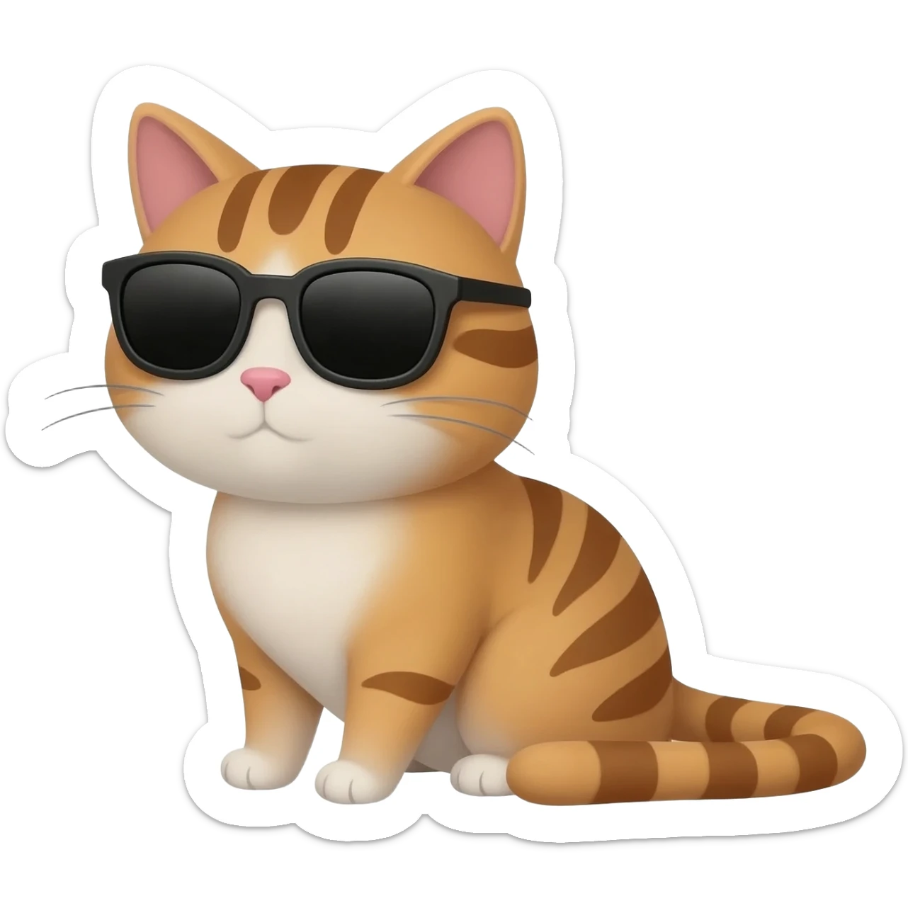 Cat wearing sunglasses sticker
