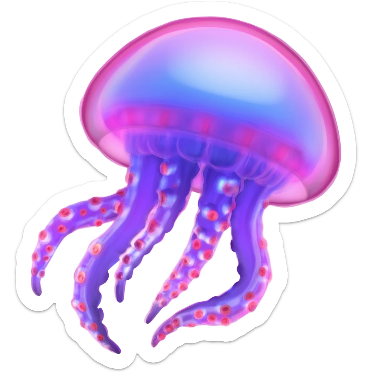 Neon glowing jellyfish-crab-squid  sticker