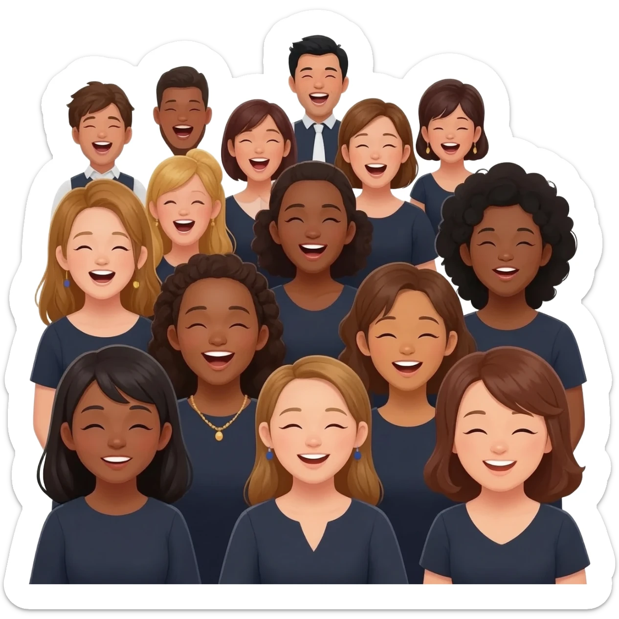 happy choir singing a capella sticker