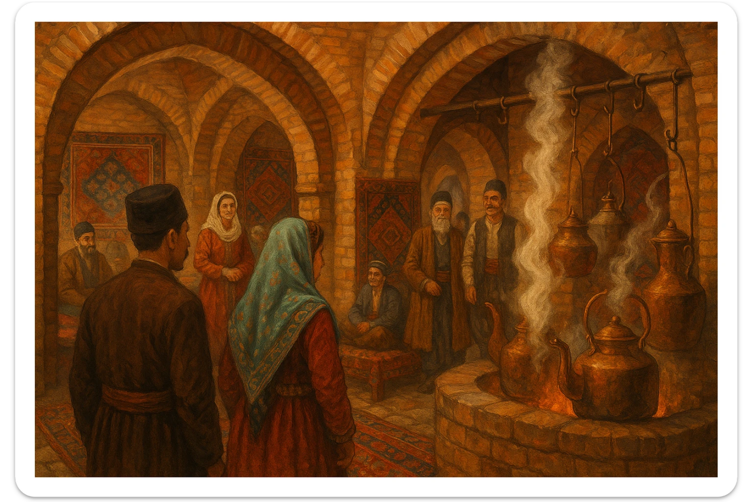 Sartaroshxonaga kirib kelayotgan mijozlar sticker