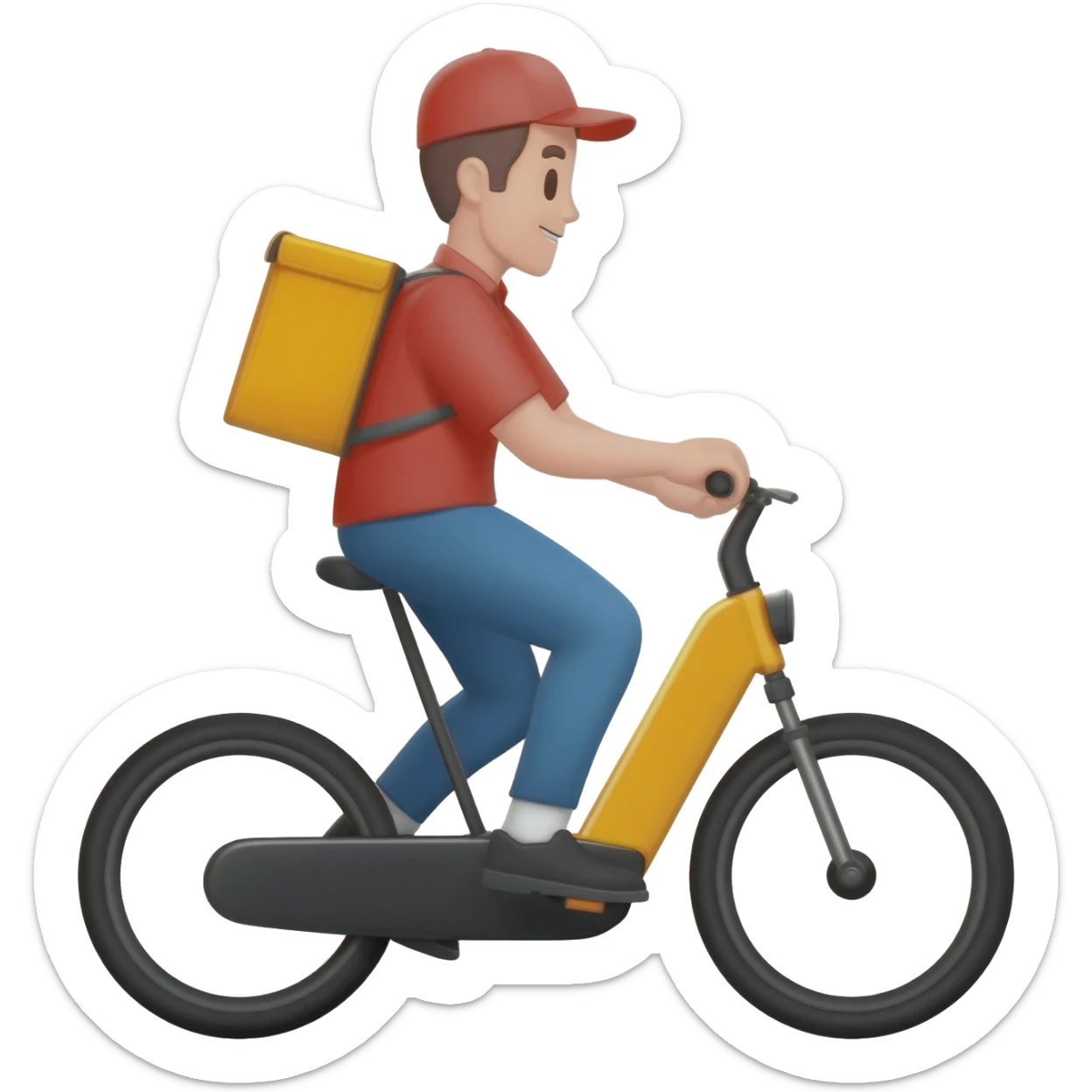 food delivery on ebike sticker