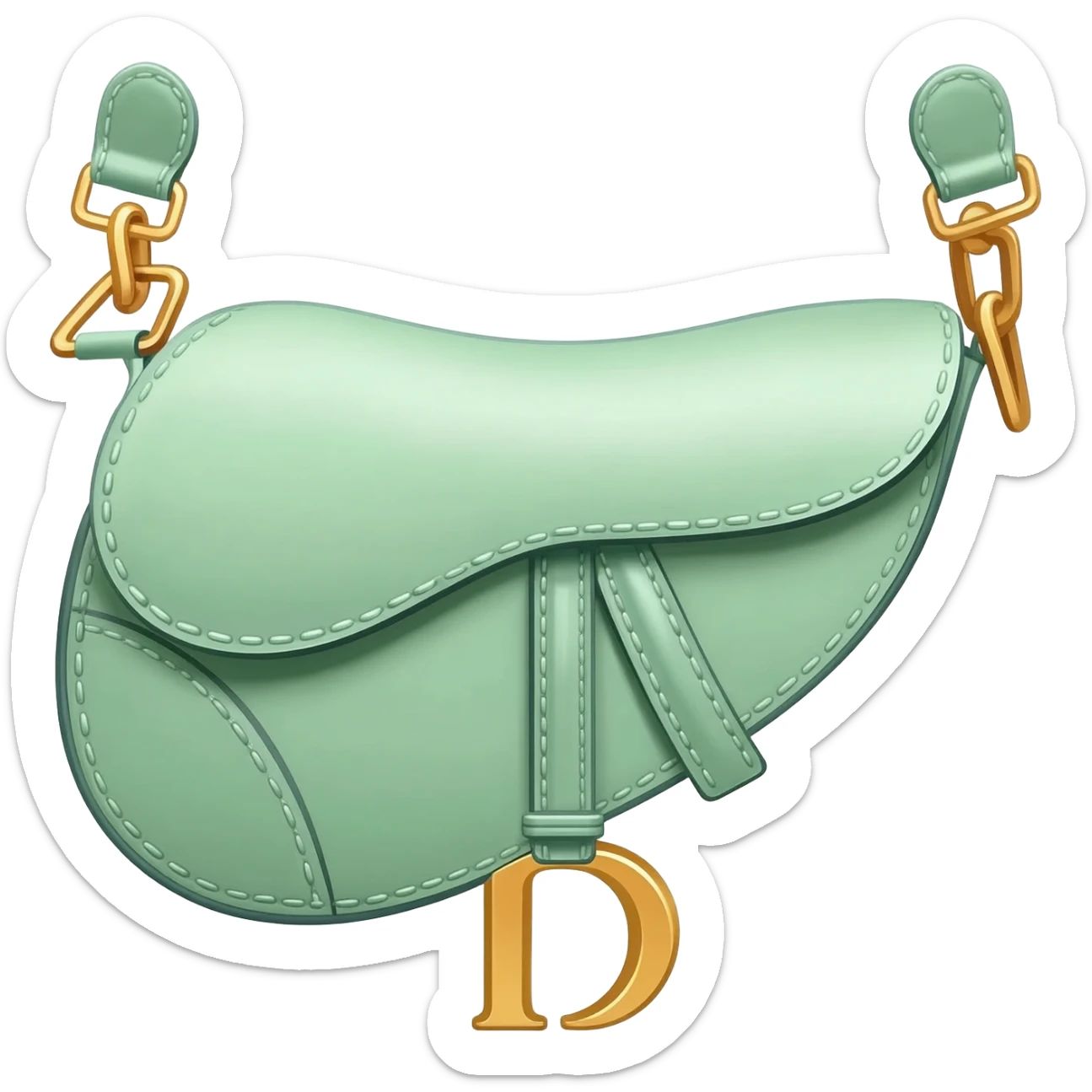 light green dior saddle bag sticker