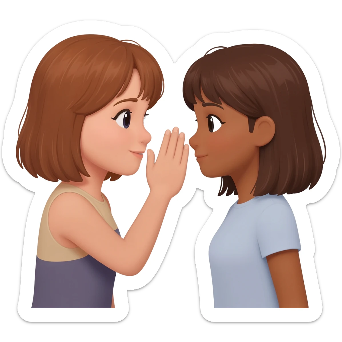 whispering in ear girl and girl sticker
