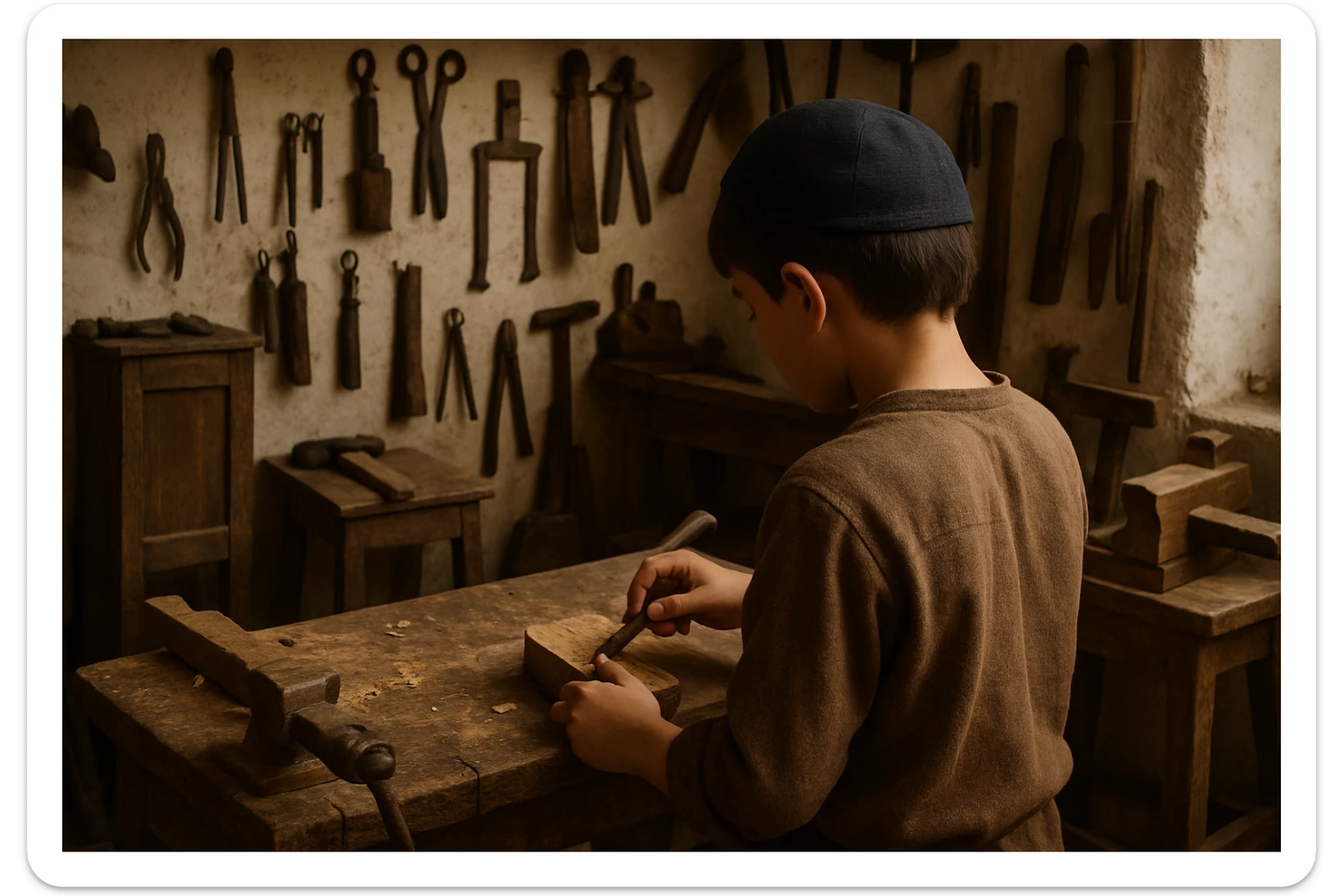 Sartaroshxonada ishlayotgan o'mirin yoshli bola yuzi ko'rinmasin sticker