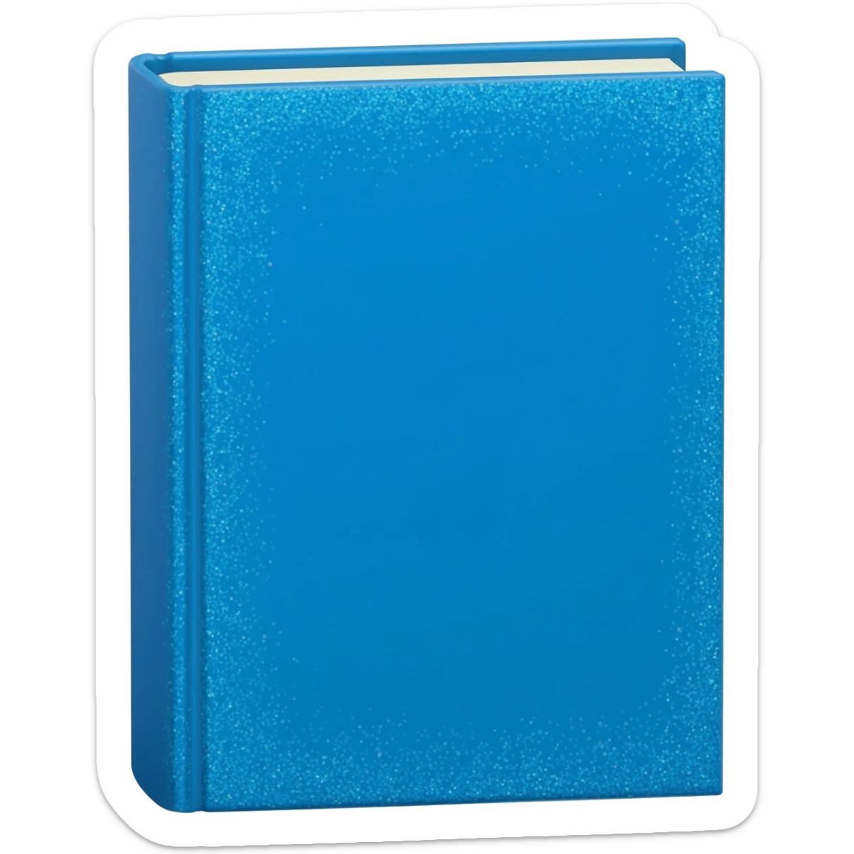 blue book with glitter sticker