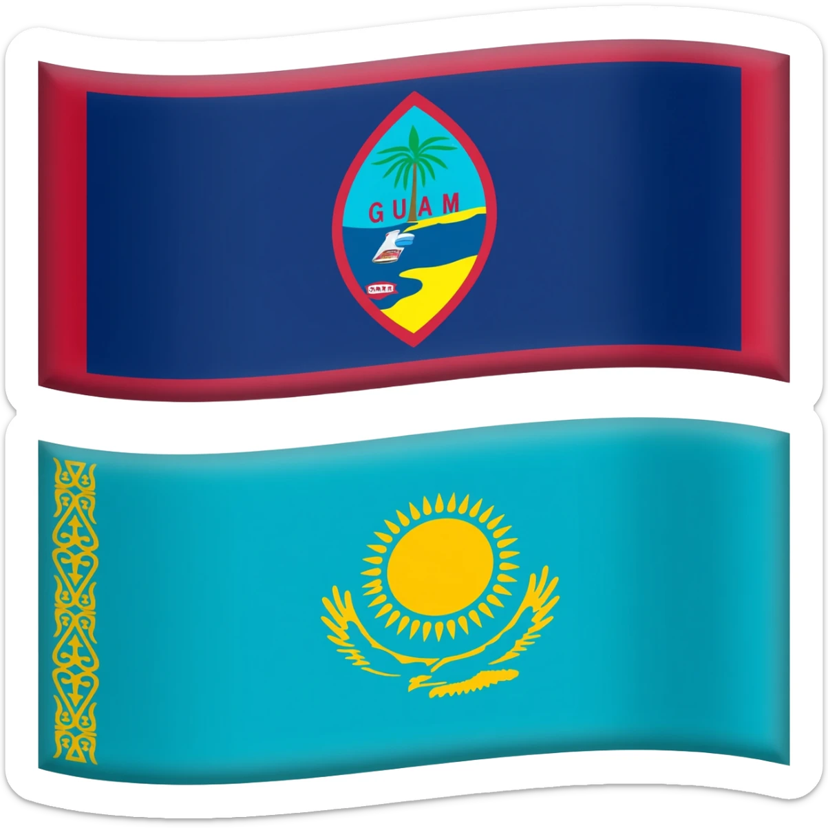 Saint Guam and Kazakhstan emoji flag sticker