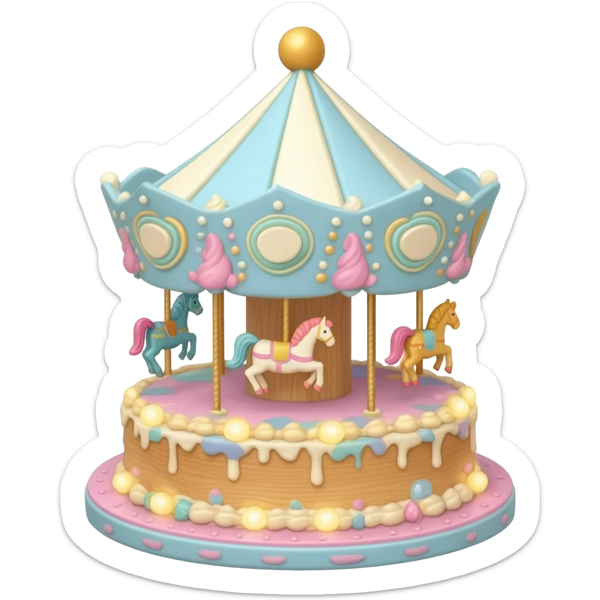 Carousel cake sticker