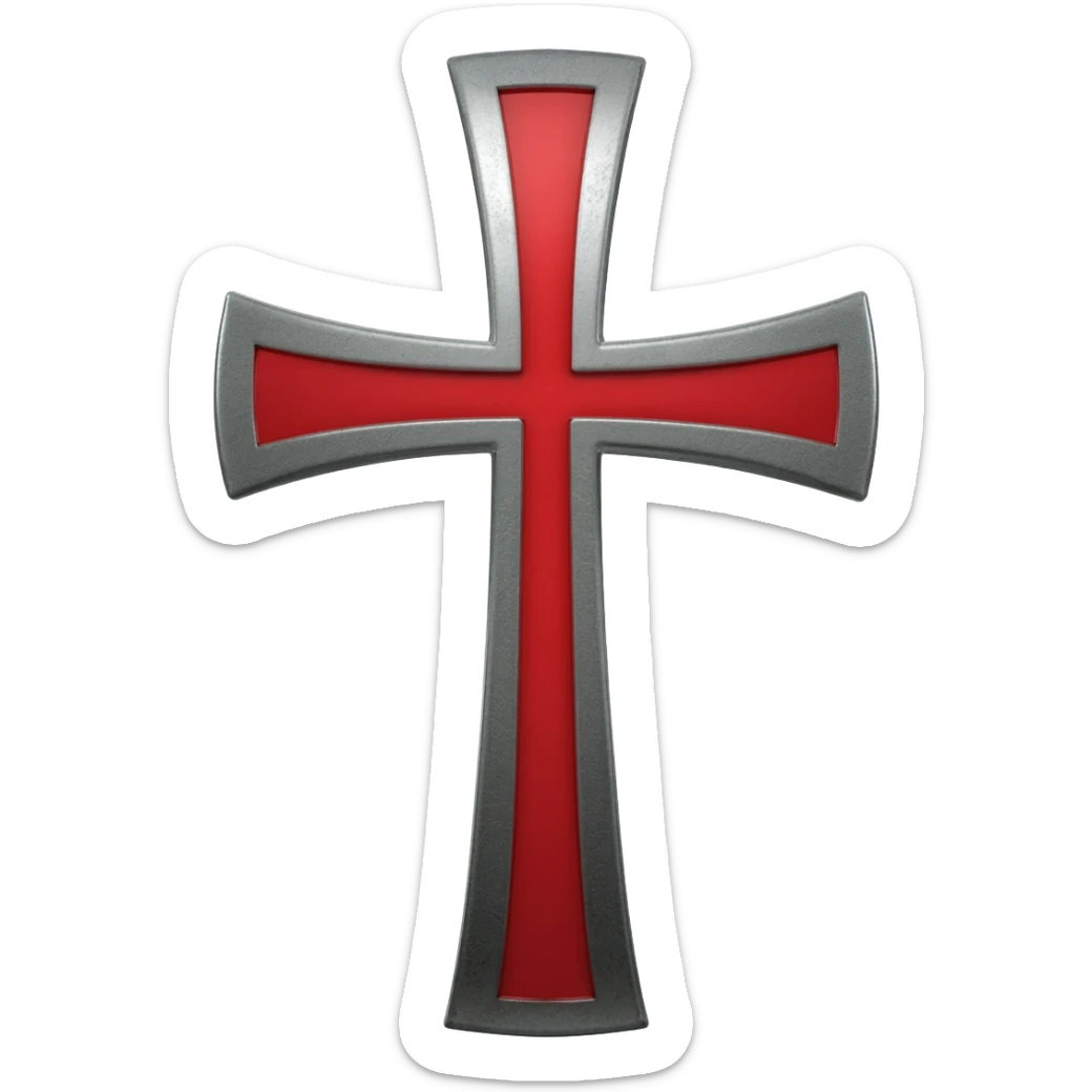 White knights templar cross sticker