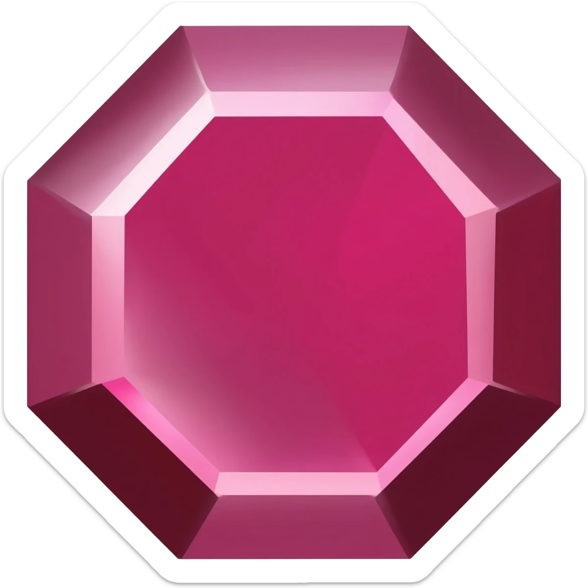 Simple elegant ruby gemstone 6 sided sticker