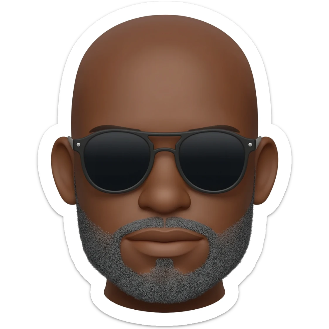 black man bald with grey goatee and sunglasses sticker