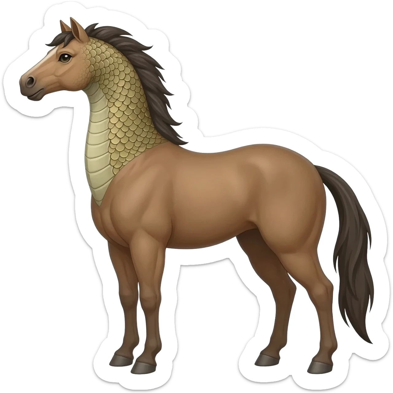horse body with snake neck and head sticker