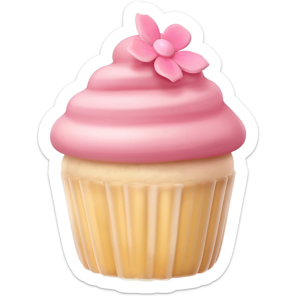 Cupcake with pink icing sticker