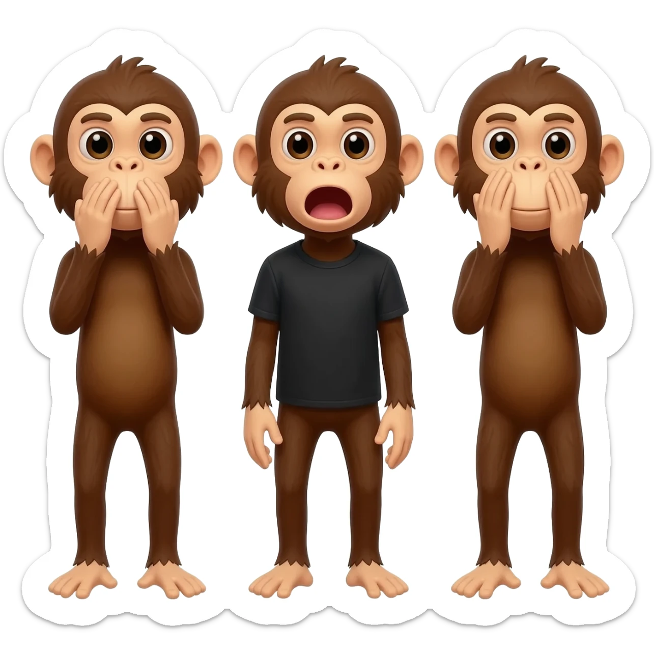 Monkey saying Omerta 47 ! With a black shirt having 3 monkeys one covering his mouth other one  covering his ears and other one covering his eyes sticker