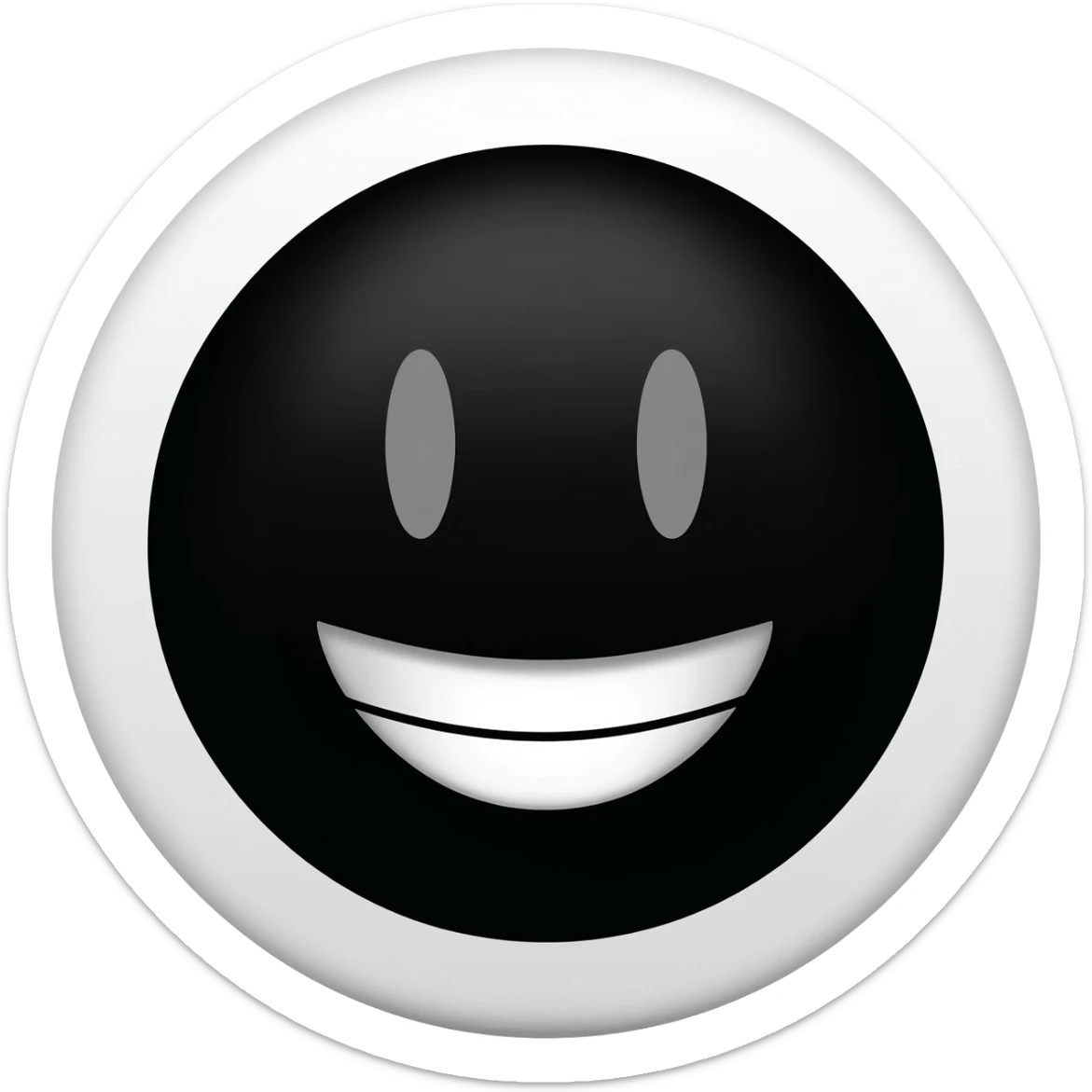 Circle white smiling black face sticker