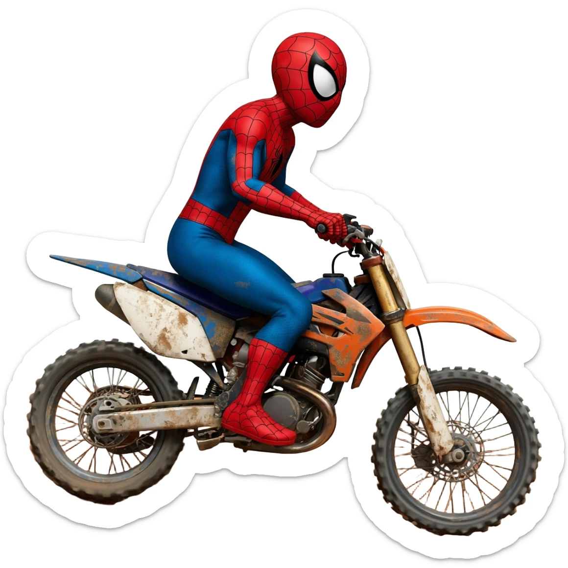 spiderman riding dirtbike sticker